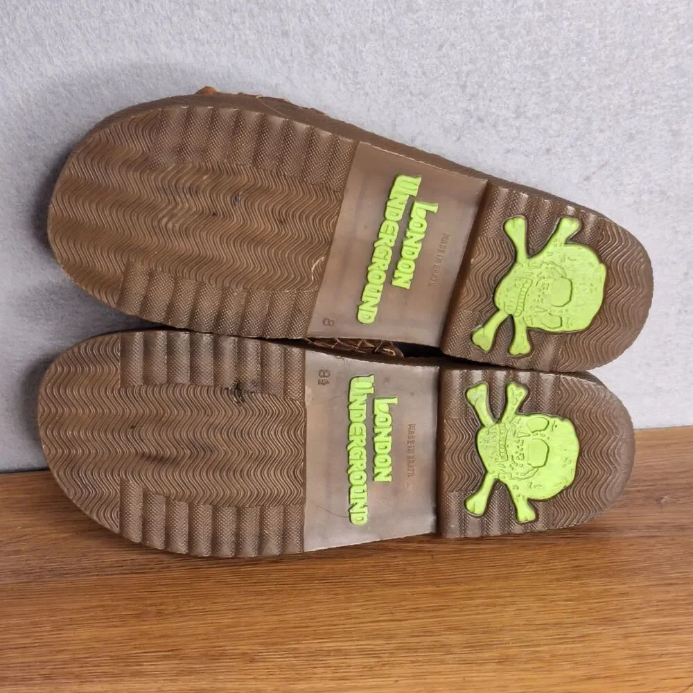 London Underground Vintage 90s Men’s UK 8 8.5 Wood Platform Sandals FLAW